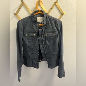 NWT Gray/Blue Banana Republic Fitted Military Jacket